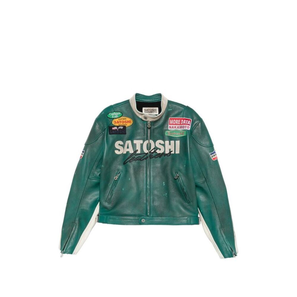 Satoshi Nakamoto Green Jackets - Leather Jackets Men